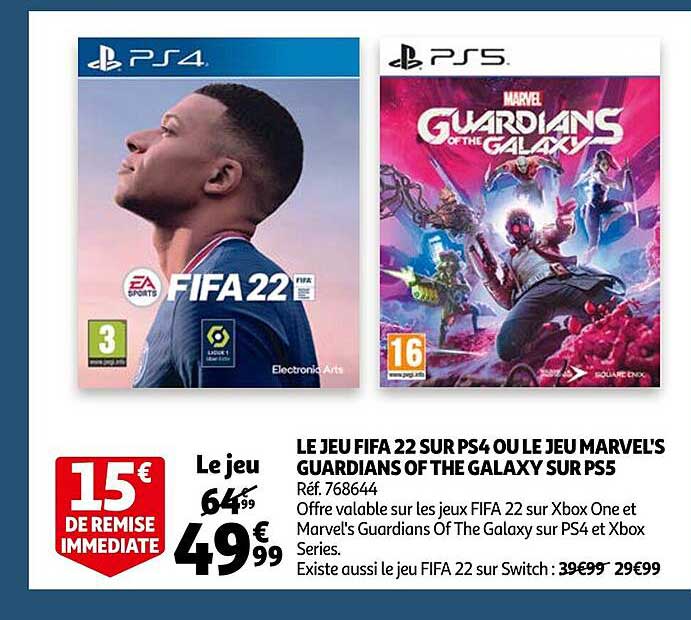 Le Jeu Fifa 22 Sur Ps4 Ou Le Marvel's Guardians Of The Galaxu Sur Ps2