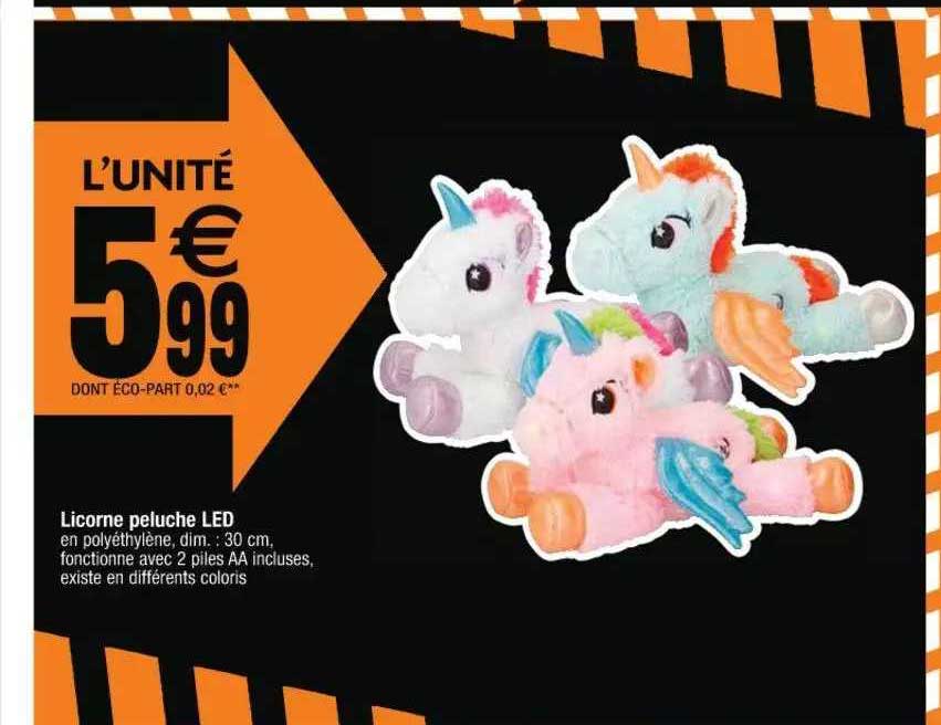 Licorne Peluche Led