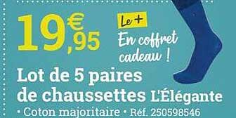 lot de 5 paires de chaussettes l'élégante