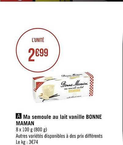 ma semoule au lait vanille bonne maman