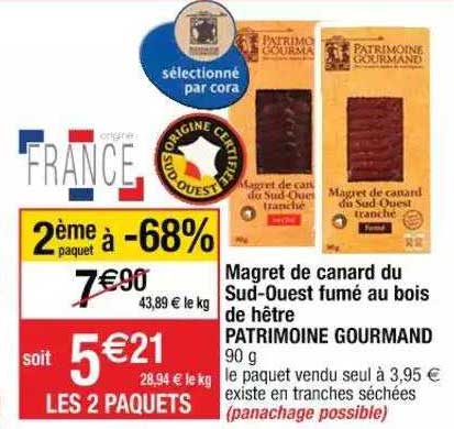 magret de canard du sud-ouest fumé au bois de hêtre patrimoine gourmand