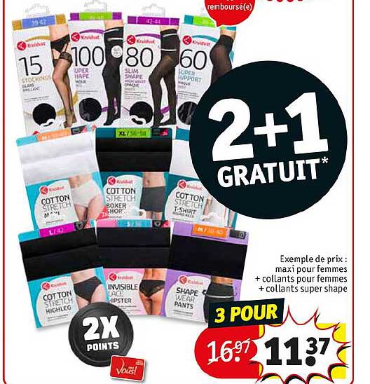 maxi pour femmes + collants pour femmes + collants super shape 2+1 gratuit