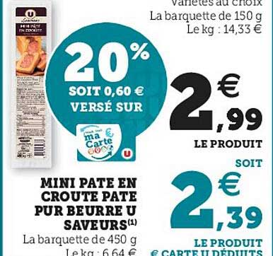 Mini Pâté En Croute Pâté Pur Beurre U Saveurs