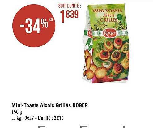Mini-toasts Aixois Grillés Roger