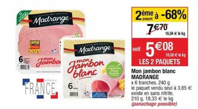 mon jambon blanc madrange