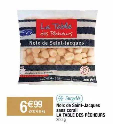 noix de saint-jacques sans corail la table des pêcheurs