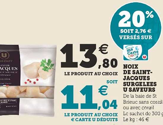 noix de saint-jacques surgelées u saveurs