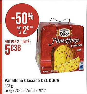 panettone classico del duca -50% sur le 2e