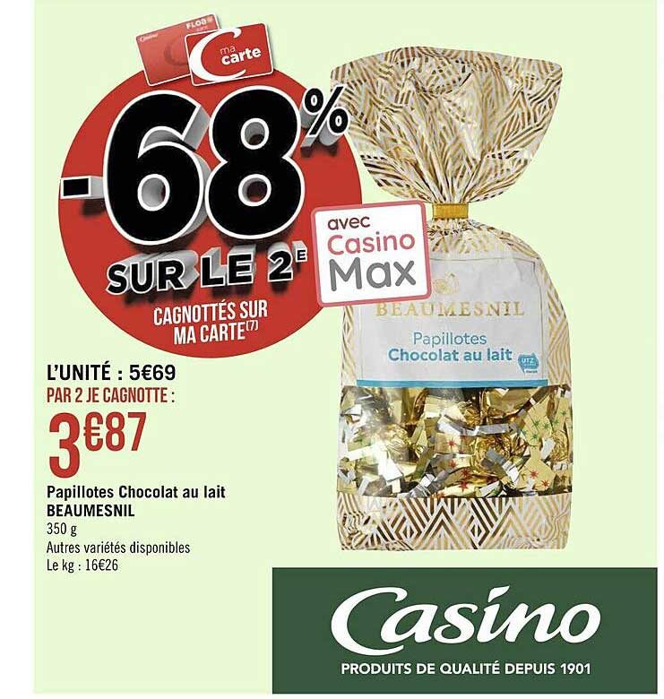 papillotes chocolat au lait beaumesnil