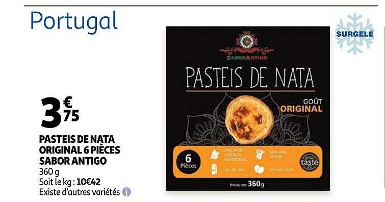 pasteis de nata original 6 pièces sabor antigo