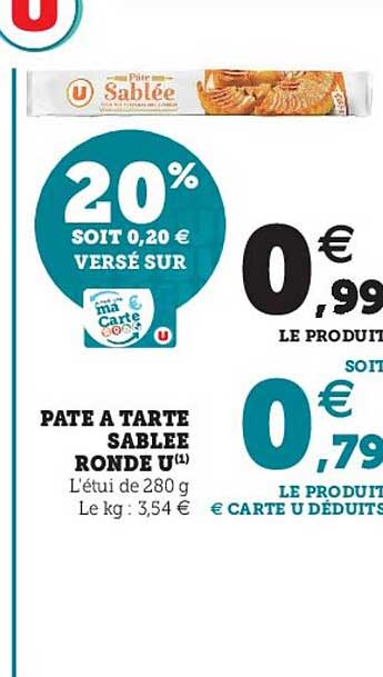 pâte à tarte sablée ronde u