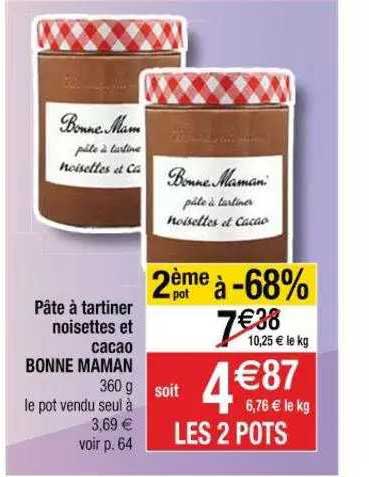 pâte à tartiner noisettes et cacao bonne maman