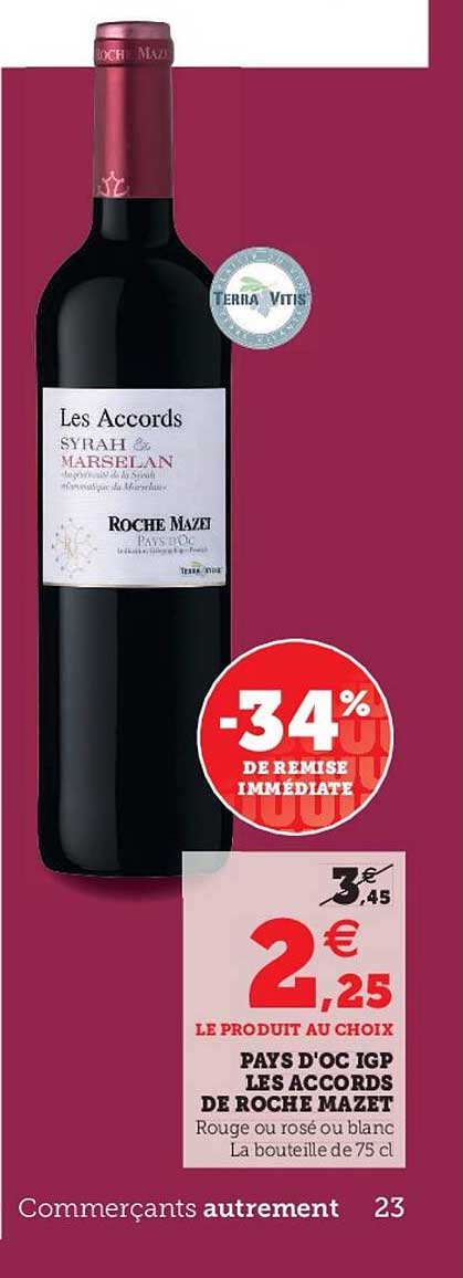 pays d'oc igp les accords de roche mazet -34% de remise immédiate