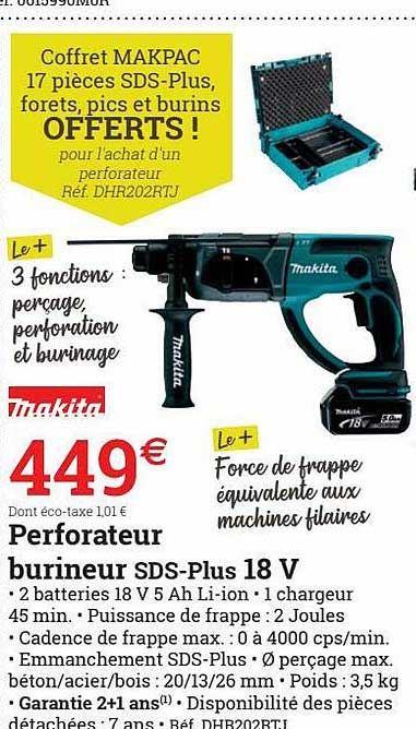 perforateur burineurs sds-plus 18 v makita