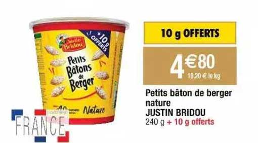 petits bâton de berger nature justin bridou
