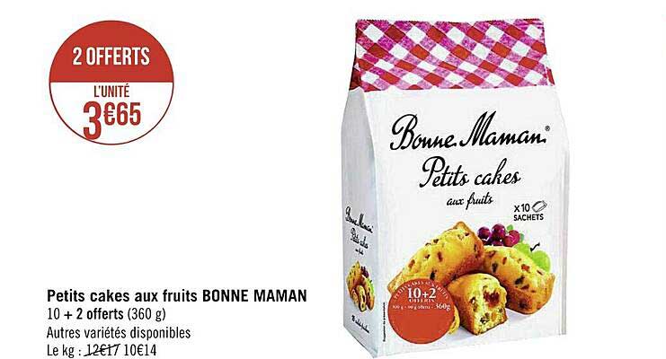 petits cakes aux fruits bonne maman