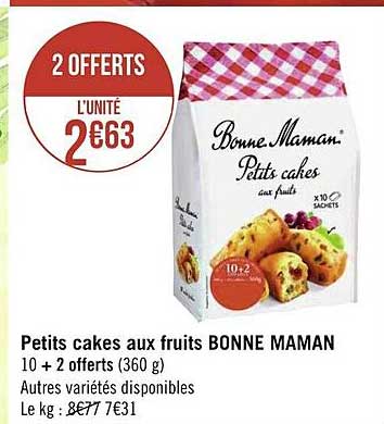 petits cakes aux fruits bonne maman