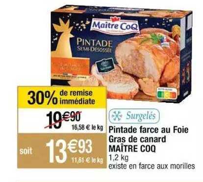 pintade farce au foie gras de canard maître coq