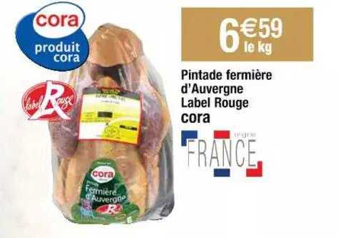 Pintade Fermière D'auvergne Label Rouge Cora
