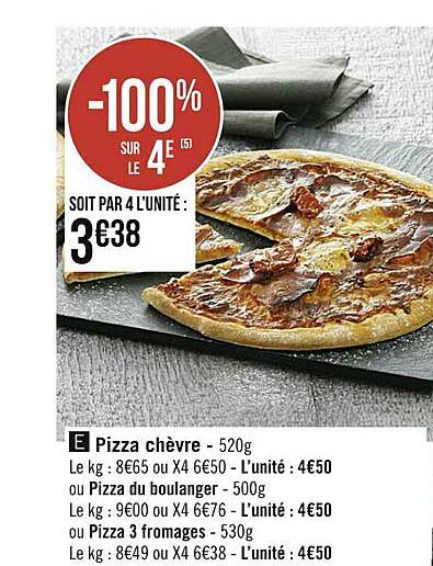 pizza chèvre ou pizza du boulanger, ou pizza 3 fromages