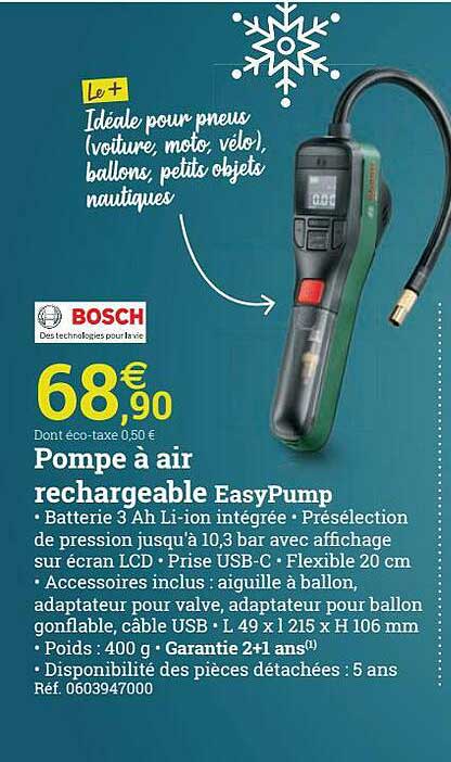 pompe à air rechargeable easy pump bosch