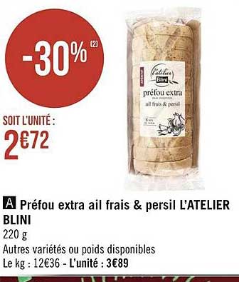 préfou extra ail frais & persil l'atelier blini