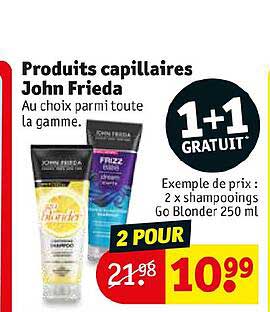 produits capillaires john frieda 2 x shampooings go blonder 1+1 gratuit
