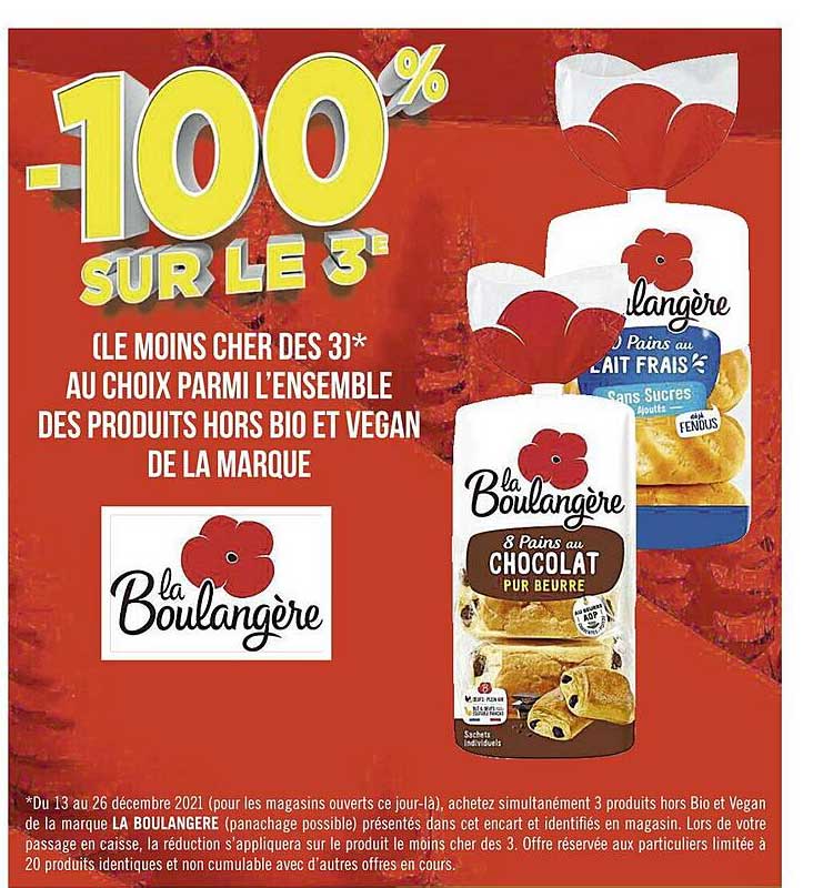 produits hors bio et vegan de la marque la boulangère