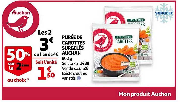 Purée De Carottes Surgelées Auchan