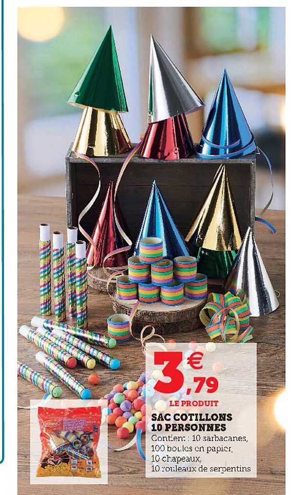sac cotillons 10 personnes