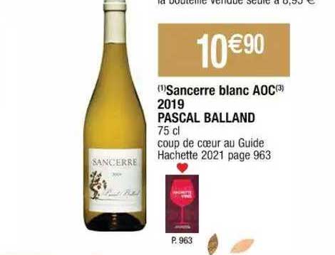 sancerre blanc aoc 2019 pascal balland