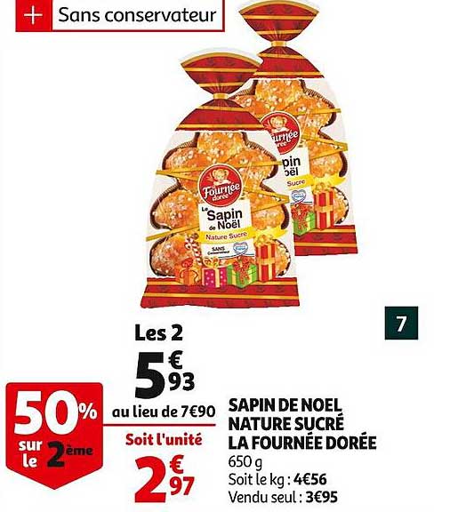 sapin de noël nature sucré la fournée dorée