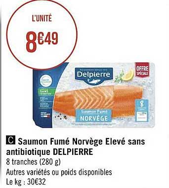 saumon fumé norvège élevé sans antibiotique delpierre