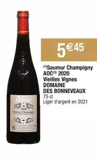 saumur champigny aoc 2020 vieilles vignes domaine des bonneveaux