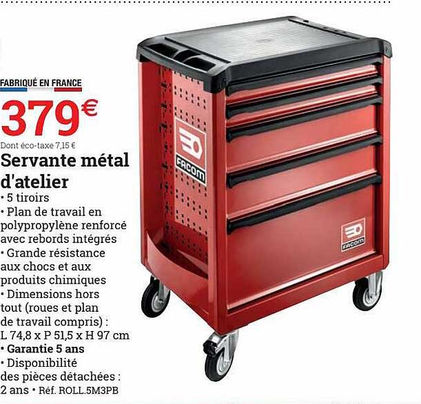 servante métal d'atelier