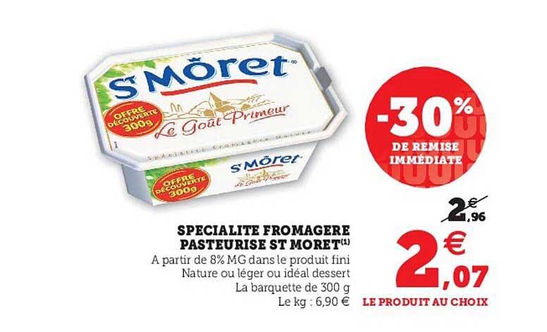 spécialité fromagère pasteurisé st môret