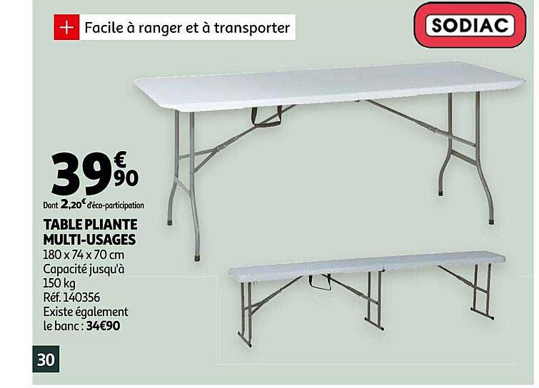 table pliante multi-usages sodiac