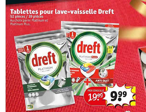tablettes pour lave-vaisselle dreft