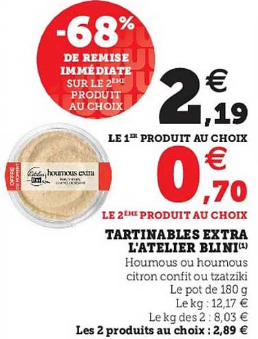 tartinables extra l'atelier blini