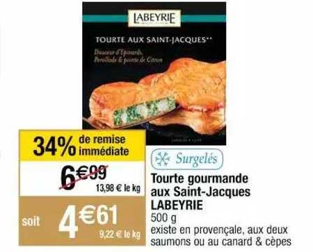 tourte gourmande aux saint-jacques labeyrie