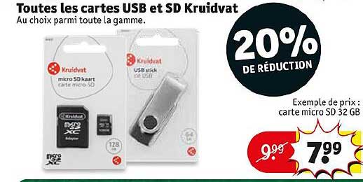 toutes les cartes usb et sd kruidvat carte micro sd 32 gb 20% de réduction
