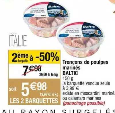 Tronçons De Poulpes Marinés Baltic