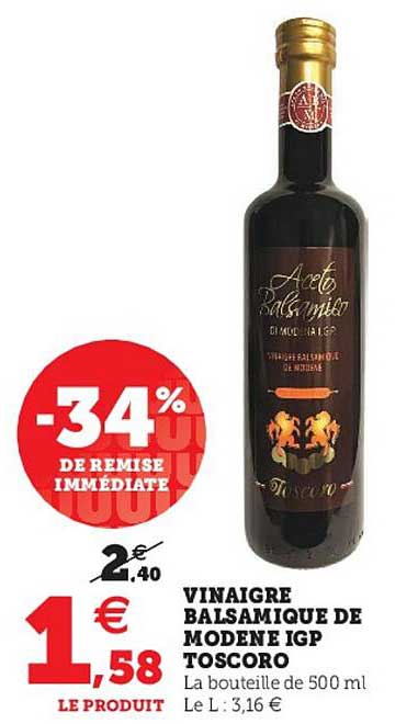 Vinaigre Balsamique De Modène Igp Toscoro