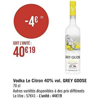 vodka le citron 40% vol. grey goose