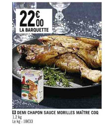 demi chapon sauce morilles maître coq