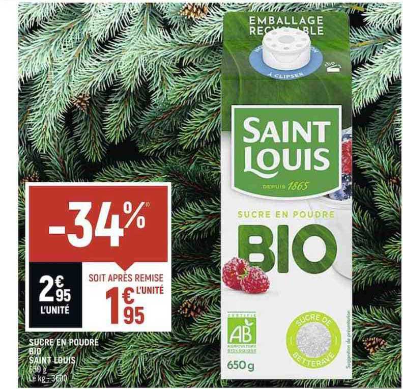 sucre en poudre bio saint louis