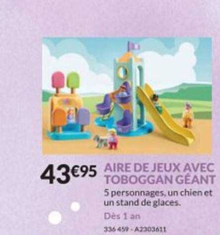 aire de jeux avec toboggan geant