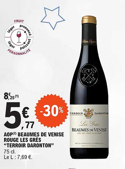 aop beumes de venise rouge les gres "terroir daronton"