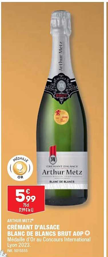 arthur metz crémant d'alsace blanc de blancs brut aop