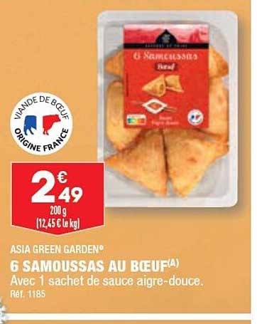 asia green garden 6 samoussas au bœuf